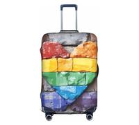 HDSKFNS Rainbow Flag On Wall Print Suitcase Covers For Luggage Suitcase Cover Travel Luggage Cover Fits 18-32 Inch Suitcases, White, XL