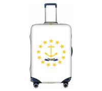 HDSKFNS Rhode Island State Flag Print Suitcase Covers For Luggage Suitcase Cover Travel Luggage Cover Fits 18-32 Inch Suitcases, White, S