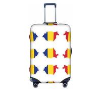 HDSKFNS Romania Flag Map Print Suitcase Covers For Luggage Suitcase Cover Travel Luggage Cover Fits 18-32 Inch Suitcases, White, L