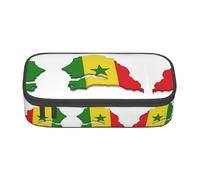 HDSKFNS Senegal Flag Map Print Pencil Case-Pencil Bag Artists' Pens,Pencils Marker Box Large Capacity Perfect Work Travel