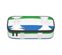 HDSKFNS Sierra Leone Flag Map Print Pencil Case-Pencil Bag Artists' Pens,Pencils Marker Box Large Capacity Perfect Work Travel