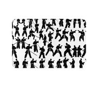HDSKFNS Silhouettes of Martial Arts Print Door Mat,Entrance Mat Welcome Floor Mats for Porch Bathroom Laundry Room Decor Floor Rug