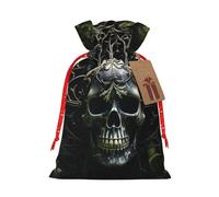 HDSKFNS Skulls Xmas Burlap Bag Christmas Drawstring Bag Holiday New Year Party Home Office Packaging