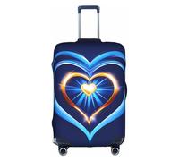 HDSKFNS Sky Blue Heart Print Suitcase Covers For Luggage Suitcase Cover Travel Luggage Cover Fits 18-32 Inch Suitcases, White, Small