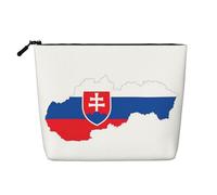 HDSKFNS Slovakia Flag Map Print Cosmetic Bag Makeup Bag For Women Travel Makeup Bag With Zipper Ideal For Daily Use Travel