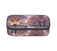 HDSKFNS Snow Falling In The Park Print Pencil Case-Pencil Bag Artists' Pens,Pencils Marker Box Large Capacity Perfect Work Travel
