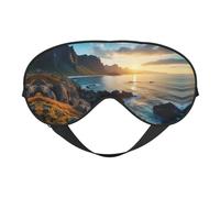 HDSKFNS Stones Blue Sea Ocean Sunrise Mountain Print Sleep Mask Silk-Like Eye Mask Sleeping Eye Mask For Women Men For Travel Sleep Relaxation