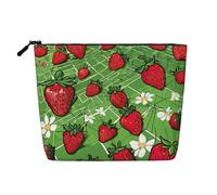 HDSKFNS Strawberry Fields 02 Print Cosmetic Bag Makeup Bag For Women Travel Makeup Bag With Zipper Ideal For Daily Use Travel
