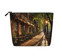 HDSKFNS Street In Paris Town Print Cosmetic Bag Makeup Bag For Women Travel Makeup Bag With Zipper Ideal For Daily Use Travel