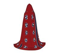 HDSKFNS Tennessee State Flag Print Halloween Hooded Cloak Masquerade Cosplay Costume Unisex Witch Robe Cloak with Hood Cape, Black, Medium