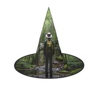 HDSKFNS Tropical Wilderness Jungle Print Halloween Witch Hat Wizard Hat For Parties Perfect Accessory For Costumes Holiday Party