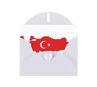 HDSKFNS Turkey Flag Map Print Greeting Cards 6x4 Inch Pearl Paper Cards With Envelopes,For Birthday Wedding Sympathy