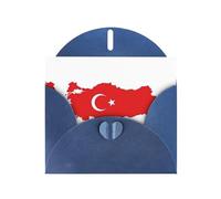HDSKFNS Turkey Flag Map Print Greeting Cards 6x4 Inch Pearl Paper Cards With Envelopes,For Birthday Wedding Sympathy