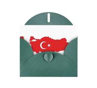 HDSKFNS Turkey Flag Map Print Greeting Cards 6x4 Inch Pearl Paper Cards With Envelopes,For Birthday Wedding Sympathy