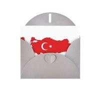 HDSKFNS Turkey Flag Map Print Greeting Cards 6x4 Inch Pearl Paper Cards With Envelopes,For Birthday Wedding Sympathy