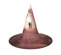 HDSKFNS Valentine'S Day Heart Trees Bicycle Print Halloween Witch Hat Wizard Hat For Parties Perfect Accessory For Costumes Holiday Party