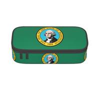 HDSKFNS Washington Flag Print Pencil Case-Pencil Bag Artists' Pens,Pencils Marker Box Large Capacity Perfect Work Travel