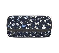 HDSKFNS White Blooms With Blue Butterflies Print Pencil Case-Pencil Bag Artists' Pens,Pencils Marker Box Large Capacity Perfect Work Travel