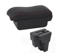 HDSNWG Car Armrest Box Retrofit Part Storage Box Car Accessorie South America For STONIC For Rio Lx For Cerato(B1 red line 3USB)