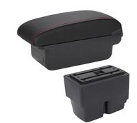 HDSNWG Car Armrest Special Storage Box Modification Parts For Fiesta MK7 2009 2010 2011 2012 2013 2014 2015 2016 2017(C1 Black red NO USB)