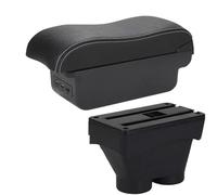 HDSNWG Car Armrest Special Storage Box Modified Parts For Peugeot 208 2012 2013 2014 2015 2016 2017 2018(B3 Black white 3USB)