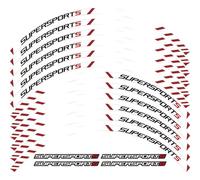HDSNWG Easy installation Motorcycle Accessories Wheel Stickers Reflective Wheel Stickers Decals Reflective Rims For DUCATI For Supersport S 939(Style 1)