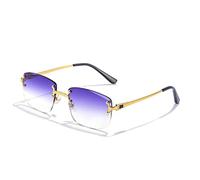 hdsrf Blue Gradient Lens Metal Men Women Luxury Rimless Small Square Framless Sunglasses for Men