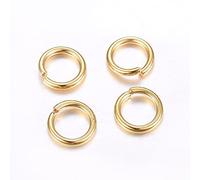 HDSupplies 100 Pieces - 304 Gold Tone Stainless Steel Jump Rings - 9mm - 17 Gauge (1.2mm Thickness)