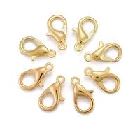 HDSupplies 100 Pieces - Lobster Clasps - Gold Tone - 16x8mm / 2mm Hole