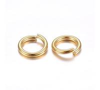 HDSupplies 50 Pieces - 304 Gold Tone Stainless Steel Jump Rings - 10mm - 15 Gauge (1.4mm Thickness)