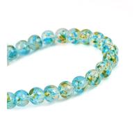 HDSupplies Yellow/Blue Semi-Transparent Splatter Style Glass Rounds Beads for DIY Jewelry Making - 9mm Diameter - Hole Size: 1.2mm - 1 Strand (Approx 42pcs)