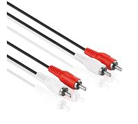 HDSupply 10m Black 2x RCA to 2x RCA Audio Cable for Audio Receiver, Amplifier, CD Player, Smartphone