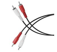 HDSupply RCA Cable, 2.50 m RCA Audio Cable, Stereo Audio RCA Cable, 2x RCA Male to 2x RCA Male for Subwoofer, Soundbar, TV, Amplifier, HiFi, Black