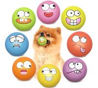 HDSX Squeaky Dog Toys Soft Latex Rubber Squeaky Dog Balls for Puppy Small Pet Dogs (8 Pack) (Round Balls)