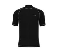 HDTIYUYP Mens Short-Sleeve Rash Guards - Adults UV Production Breathable Active Beach Sports Swim Tee Male Quickdrying Surfing Shirt Water Sport Wet Top Black 4XL
