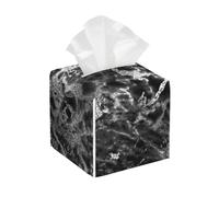 HDTVTV Black Modern Rectangular Marble Tissue Box Cover Holder Dispenser