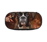 HDTVTV Boxer Dogs Autumn Pencil Pouch Pen Case Portable Pencil Bag with Zipper Cosmetic Pouch Bag