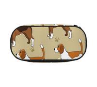 HDTVTV Cartoon Cute Clever Beagle Pet Animal Pencil Pouch Pen Case Portable Pencil Bag with Zipper Cosmetic Pouch Bag