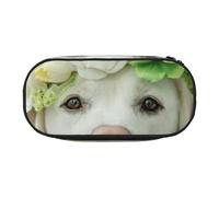 HDTVTV Funny Labrador Retriever Puppy Pencil Pouch Pen Case Portable Pencil Bag with Zipper Cosmetic Pouch Bag