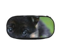 HDTVTV German Shepherd Puppy Pets Lawn Bokeh Dogs Pencil Pouch Pen Case Portable Pencil Bag with Zipper Cosmetic Pouch Bag