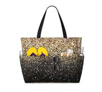 HDTVTV Gold Shimmer Sequin, Large Beach Bag Shoulder Bag For Women - Tote Bag Handbag With Handles