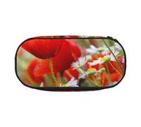 HDTVTV Meadow and Daisy Flowers Pencil Pouch Pen Case Portable Pencil Bag with Zipper Cosmetic Pouch Bag