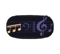 HDTVTV Music-Seamless-Pattern Pencil Pouch Pen Case Portable Pencil Bag with Zipper Cosmetic Pouch Bag