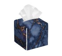 HDTVTV Navy Blue Faux Copper Marble Pattern Rectangular Tissue Box Cover Holder Dispenser Organizer