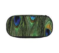 HDTVTV Peacock Tail Feathers Pencil Pouch Pen Case Portable Pencil Bag with Zipper Cosmetic Pouch Bag
