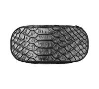 HDTVTV Print Grey Snake Skin Pencil Pouch Pen Case Portable Pencil Bag with Zipper Cosmetic Pouch Bag