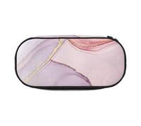 HDTVTV Purple and Gold Marble Printed Pencil Pouch Pen Case Portable Pencil Bag with Zipper Cosmetic Pouch Bag