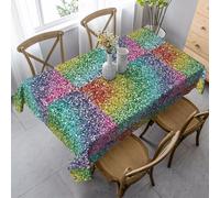 HDTVTV Rectangular Tablecloth, Washable, Suitable For Birthday Parties And Coffee Table Decoration, 35 X 55 Inches.Luxury Rainbow Glitter