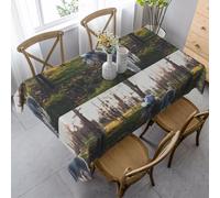 HDTVTV Rectangular Tablecloth, Washable, Suitable For Birthday Parties And Coffee Table Decoration, 35 X 55 Inches.Miniature Schnauzer Lawn Pets Gray Dogs