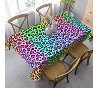 HDTVTV Rectangular Tablecloth, Washable, Suitable For Birthday Parties And Coffee Table Decoration, 35 X 55 Inches.Radial Rainbow Multicolor Leopard Pattern